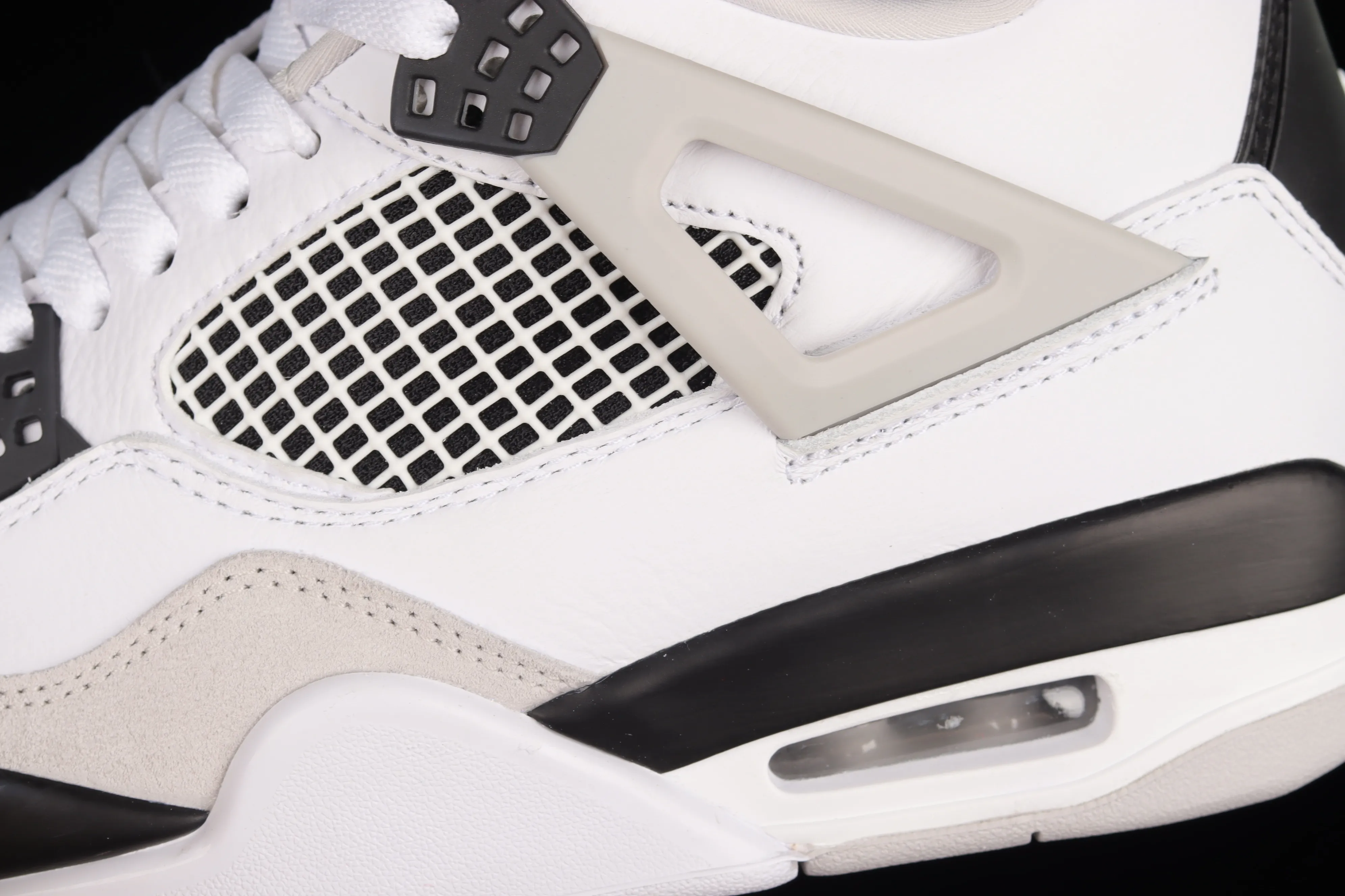 All categories Air Jordan Jordan series basketball shoes Air Jordan 4 pure original Air Jordan 4 "Military Black" AJ4 Joe 4 gray and black stitching DH6927-111